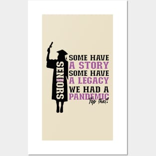 Pandemic Graduation | White And Pearly Purple Text Funny Graduation Posters and Art